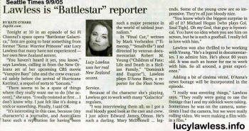 LAWELSS IS "BATTLESTAR" REPORTER