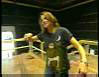 Lucy Lawless on the set of Boogeyman